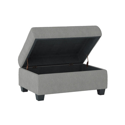 OTTOMAN W/ STORAGE, LIGHT GRAY 100% POLYESTER 9507GRY-4