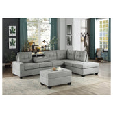 OTTOMAN W/ STORAGE, LIGHT GRAY 100% POLYESTER 9507GRY-4