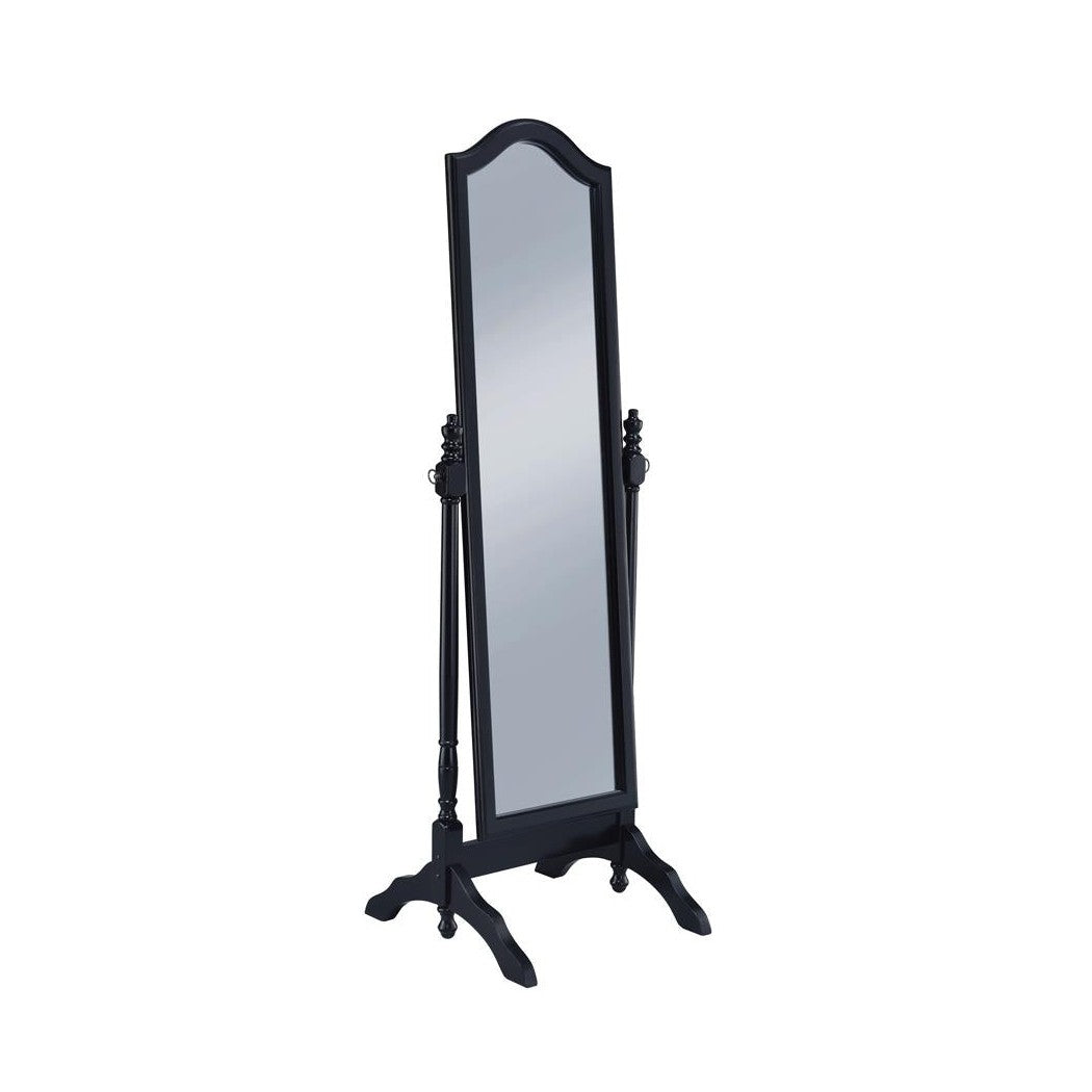 Cabot Rectangular Cheval Mirror with Arched Top Black 950801