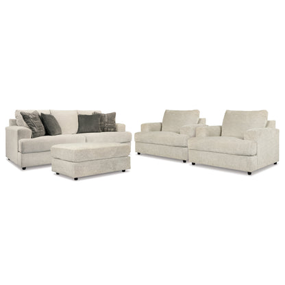 Soletren Sofa, 2 Chairs, and Ottoman Ash-95104U5
