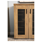 Bristol Metal Mesh Door Accent Cabinet Golden Oak 951107