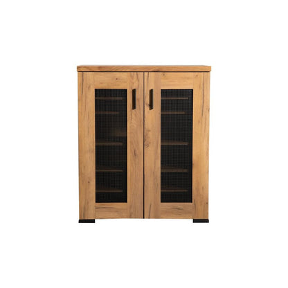 Bristol Metal Mesh Door Accent Cabinet Golden Oak 951107