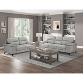 SOFA, SILVER TOP GRAIN LEATHER MATCH PVC 9514SVE-3