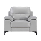 CHAIR, SILVER TOP GRAIN LEATHER MATCH PVC 9514SVE-1