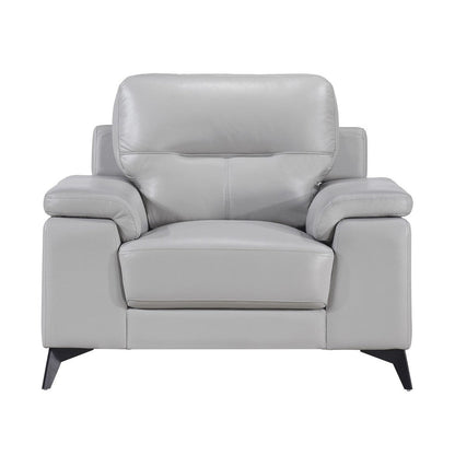 CHAIR, SILVER TOP GRAIN LEATHER MATCH PVC 9514SVE-1