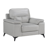 CHAIR, SILVER TOP GRAIN LEATHER MATCH PVC 9514SVE-1