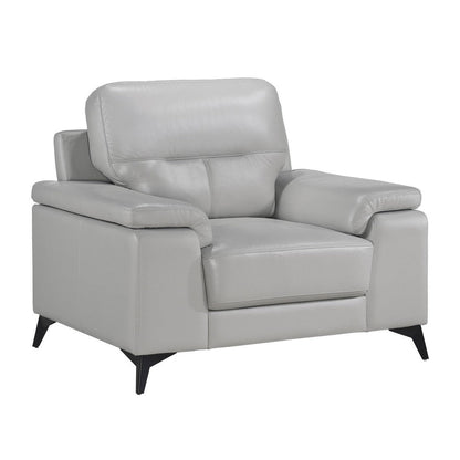 CHAIR, SILVER TOP GRAIN LEATHER MATCH PVC 9514SVE-1