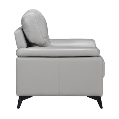 CHAIR, SILVER TOP GRAIN LEATHER MATCH PVC 9514SVE-1