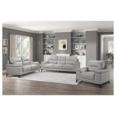 CHAIR, SILVER TOP GRAIN LEATHER MATCH PVC 9514SVE-1