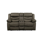 DOUBLE RECLINING LOVE SEAT WITH CONSOLE, BROWN 100% POLYESTER 9526BR-2