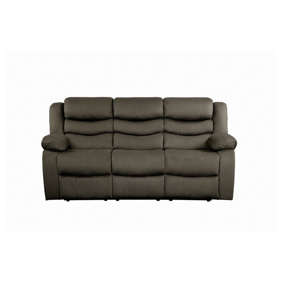 DOUBLE RECLINING SOFA, BROWN 100% POLYESTER 9526BR-3