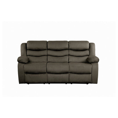 DOUBLE RECLINING SOFA, BROWN 100% POLYESTER 9526BR-3