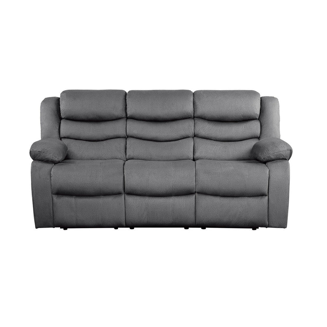 DOUBLE RECLINING SOFA, GRAY 100% POLYESTER 9526GY-3