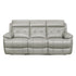 DOUBLE RECLINING SOFA, SILVER GRAY TOP GRAIN LEATHER MATCH PVC 9529SVE-3