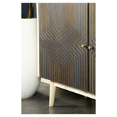 Ixora 2-door Accent Cabinet White Washed and Black 953430