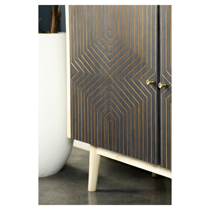 Ixora 2-door Accent Cabinet White Washed and Black 953430