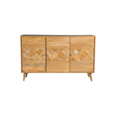 Alyssum Checkered Pattern 3-door Accent Cabinet Natural 953460
