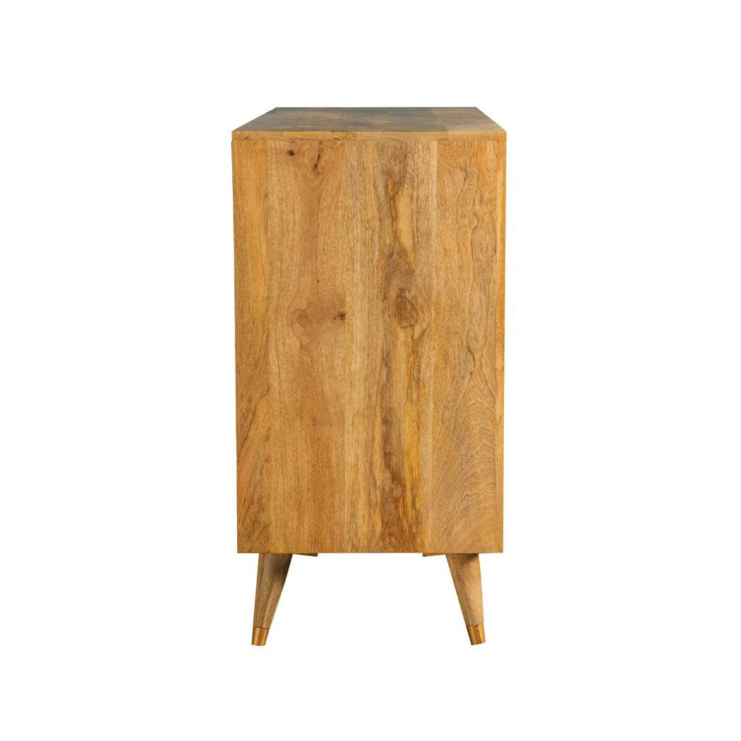 Alyssum Checkered Pattern 3-door Accent Cabinet Natural 953460