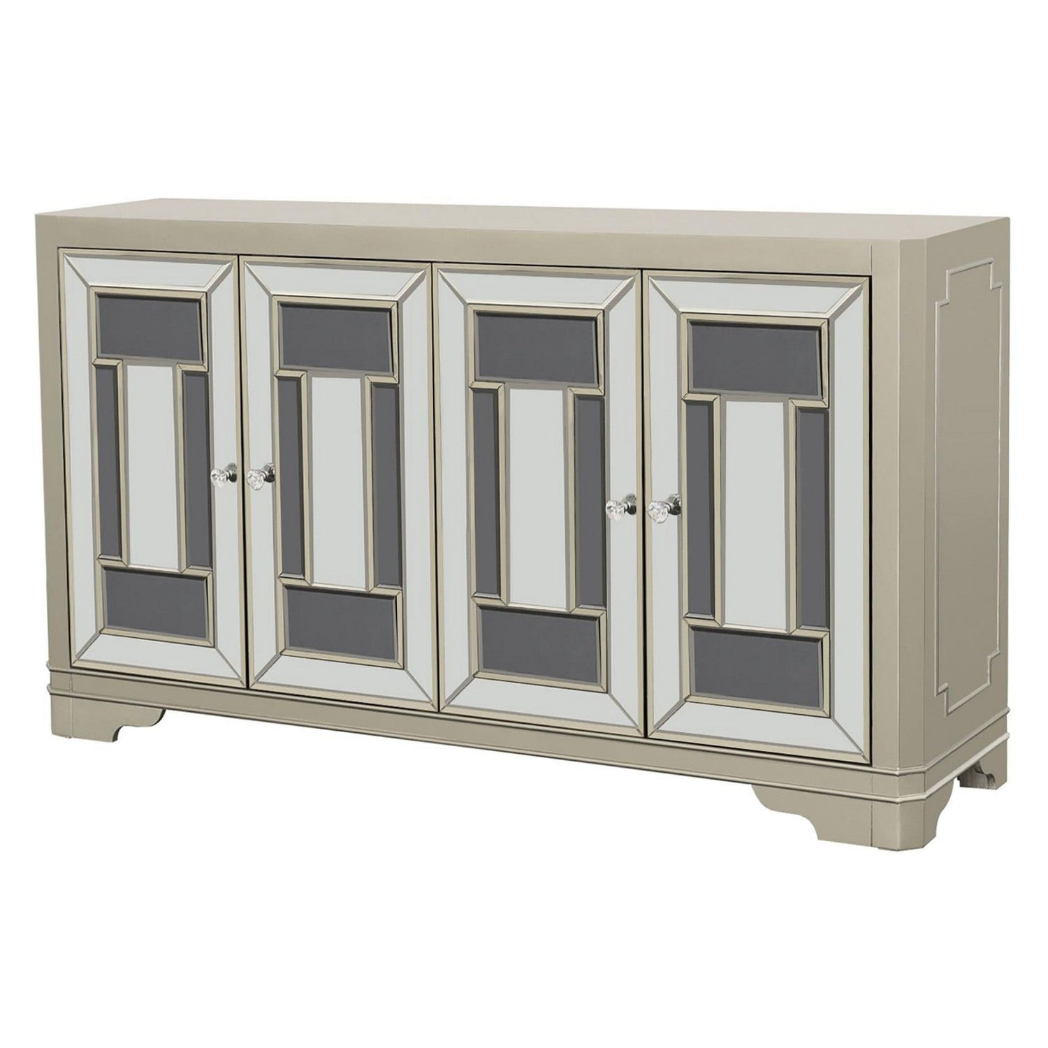 Toula 4-door Accent Cabinet Smoke and Champagne 953487