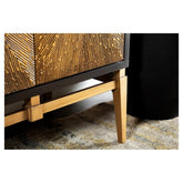 Zira Sunburst 4-door Accent Cabinet Brown and Antique Gold 953497