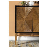 Zira Sunburst 4-door Accent Cabinet Brown and Antique Gold 953497