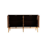 Zira Sunburst 4-door Accent Cabinet Brown and Antique Gold 953497