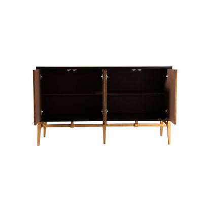 Zira Sunburst 4-door Accent Cabinet Brown and Antique Gold 953497