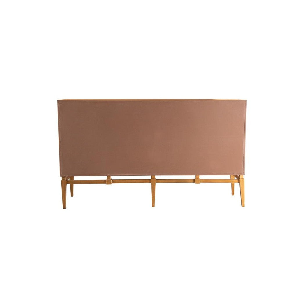 Zira Sunburst 4-door Accent Cabinet Brown and Antique Gold 953497