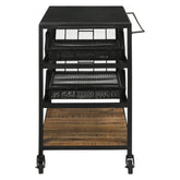 Evander Accent Storage Cart with Casters Natural and Black 953504