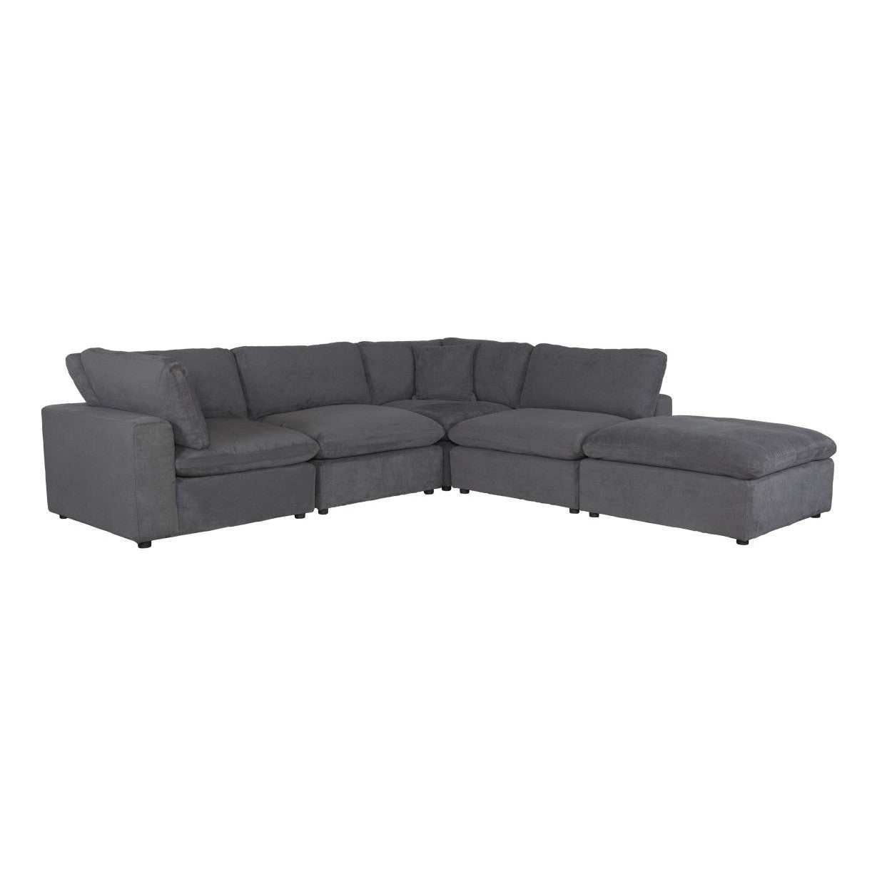 (5)5-Piece Modular Sectional with Ottoman 9546GY*5OT