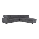 (5)5-Piece Modular Sectional with Ottoman 9546GY*5OT
