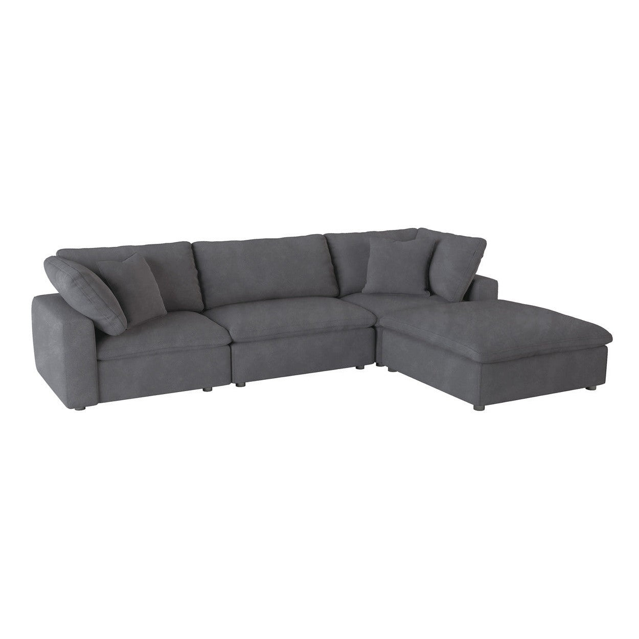 (4)4-Piece Modular Sectional wit Ottoman 9546GY*4OT