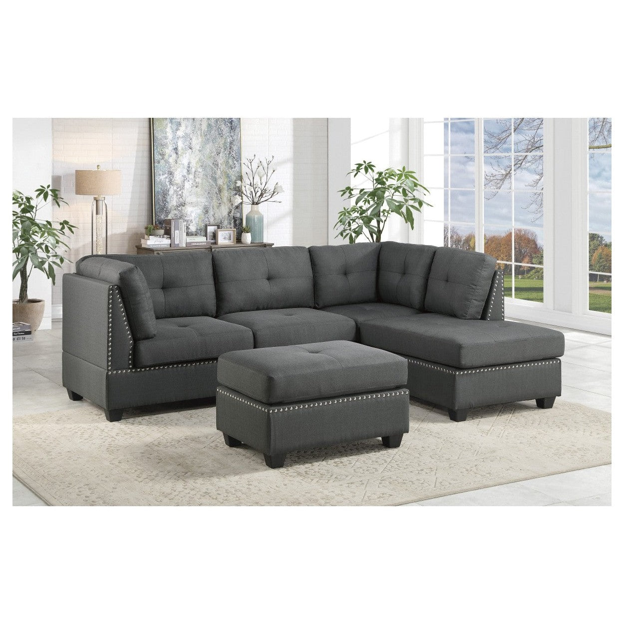 2PC SECTIONAL: L+R 9566DG*SC