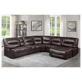 (6)6-Piece Power Reclining Sectional with Right Chaise 9579BRW*6LRRCPW