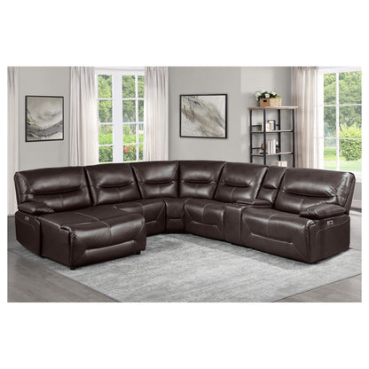 (6)6-Piece Power Reclining Sectional with Left Chaise 9579BRW*6LCRRPW