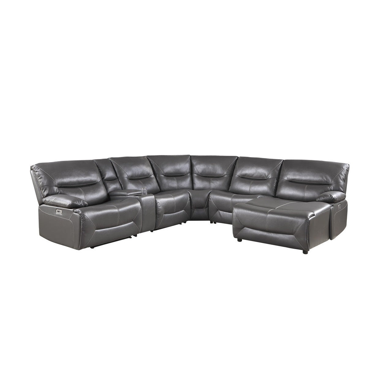 (6)6-Piece Power Reclining Sectional 9579GRY*6LRRCPW