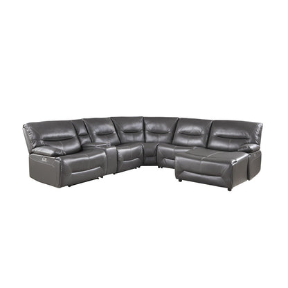 (6)6-Piece Power Reclining Sectional 9579GRY*6LRRCPW