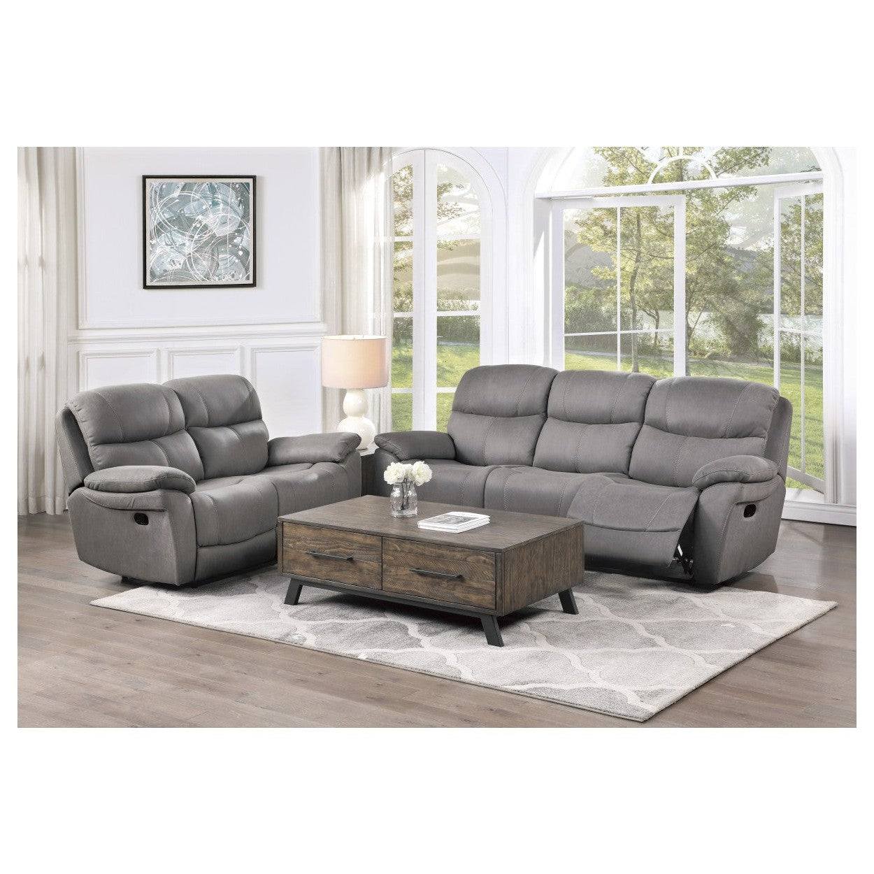 Double Reclining Sofa 9580GY-3