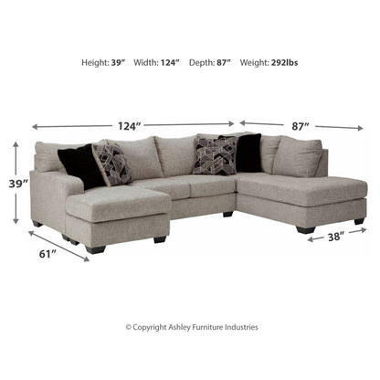 Megginson 2-Piece Sectional with Chaise Ash-96006S1