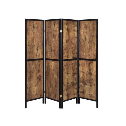 Deepika 4-panel Folding Screen Antique Nutmeg and Black 961413