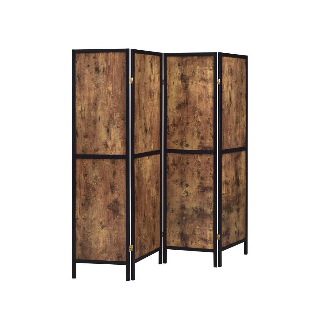 Deepika 4-panel Folding Screen Antique Nutmeg and Black 961413