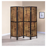 Deepika 4-panel Folding Screen Antique Nutmeg and Black 961413