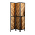 Marlene Herringbone Pattern 3-Panel Screen Rustic Tobacco and Black 962922