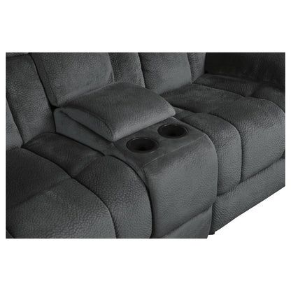 DOUBLE GLIDER RECLINING LOVE SEAT W/ CNTR CONSOLE 9636CC-2
