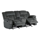 DOUBLE GLIDER RECLINING LOVE SEAT W/ CNTR CONSOLE 9636CC-2