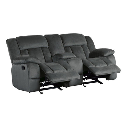 DOUBLE GLIDER RECLINING LOVE SEAT W/ CNTR CONSOLE 9636CC-2