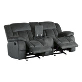 DOUBLE GLIDER RECLINING LOVE SEAT W/ CNTR CONSOLE 9636CC-2