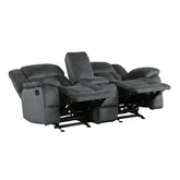 DOUBLE GLIDER RECLINING LOVE SEAT W/ CNTR CONSOLE 9636CC-2