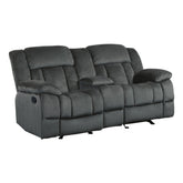 DOUBLE GLIDER RECLINING LOVE SEAT W/ CNTR CONSOLE 9636CC-2