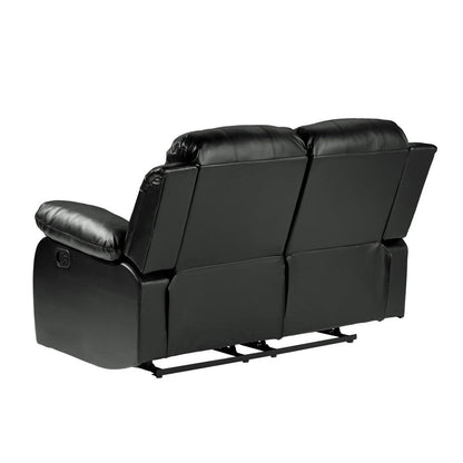DOUBLE RECLINING LOVE SEAT, BLACK BONDED LEATHER MATCH 9700BLK-2
